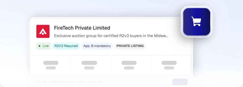 Private marketplace listing